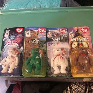 Ty Beanie Babies Bears Collection - Glory, Erin, Maple, Britannia